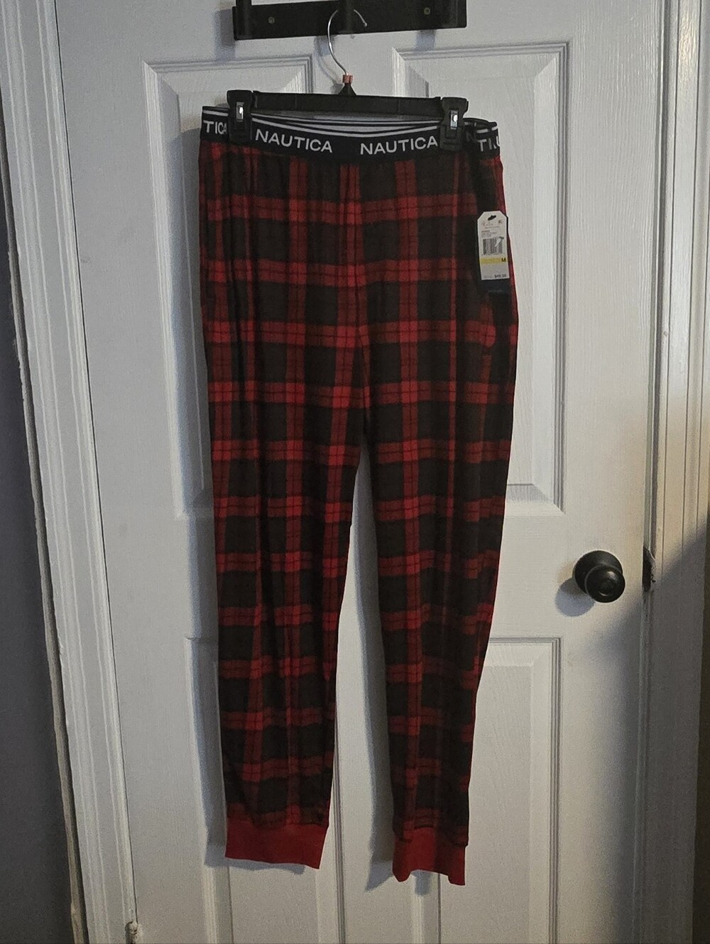 Nautica Men's Red Black Plaid Lounge Pants